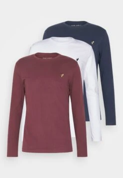 Pier One 3 Pack Unisex - T-Shirt À Manches Longues - White/Dark Blue/Bordeaux -Vêtements Offres 00fb62a16a384865a8c2dc59b9b45b3a