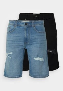 Pier One Unisex 2 Pack - Short En Jean - Blue/Black Denim -Vêtements Offres 07a2a099e2d644ab8c70e05709f387ae