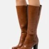 Pier One Leather - Bottes À Talons Hauts - Cognac
