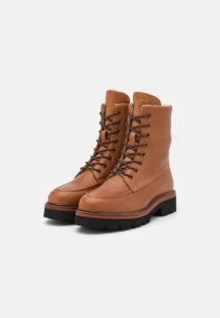 Pier One Leather Winter Boot - Bottines À Lacets - Cognac -Vêtements Offres 101c52c85d1c4d198a9e5a1e250c2795
