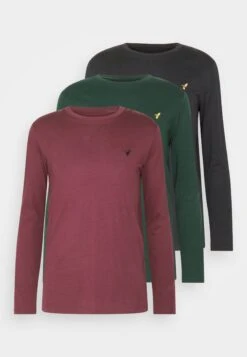 Pier One 3 Pack Unisex - T-Shirt À Manches Longues - Black/Bordeaux/Dark Green -Vêtements Offres 11266ccfab134789a780f8985789fef2