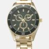 Pier One Unisex - Montre - Gold-Coloured/Green -Vêtements Offres 1156820157844b55ac199bd98e887062