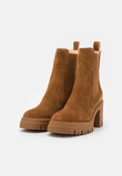 Pier One Leather - Bottines À Talons Hauts - Cognac -Vêtements Offres 2be65df1ec21468c939e38989695e7b8