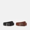 Pier One 2 Pack - Ceinture - Brown/Black -Vêtements Offres 3460666fa3784f91aa1eb7fe7aadcc06