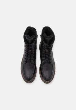 Pier One Leather Winter Boot - Bottines À Lacets - Black -Vêtements Offres 5535d8d9274f472da52513465a503a1f