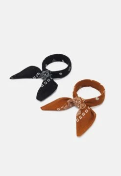 Pier One 2 Pack Unisex - Foulard - Black/Cognac