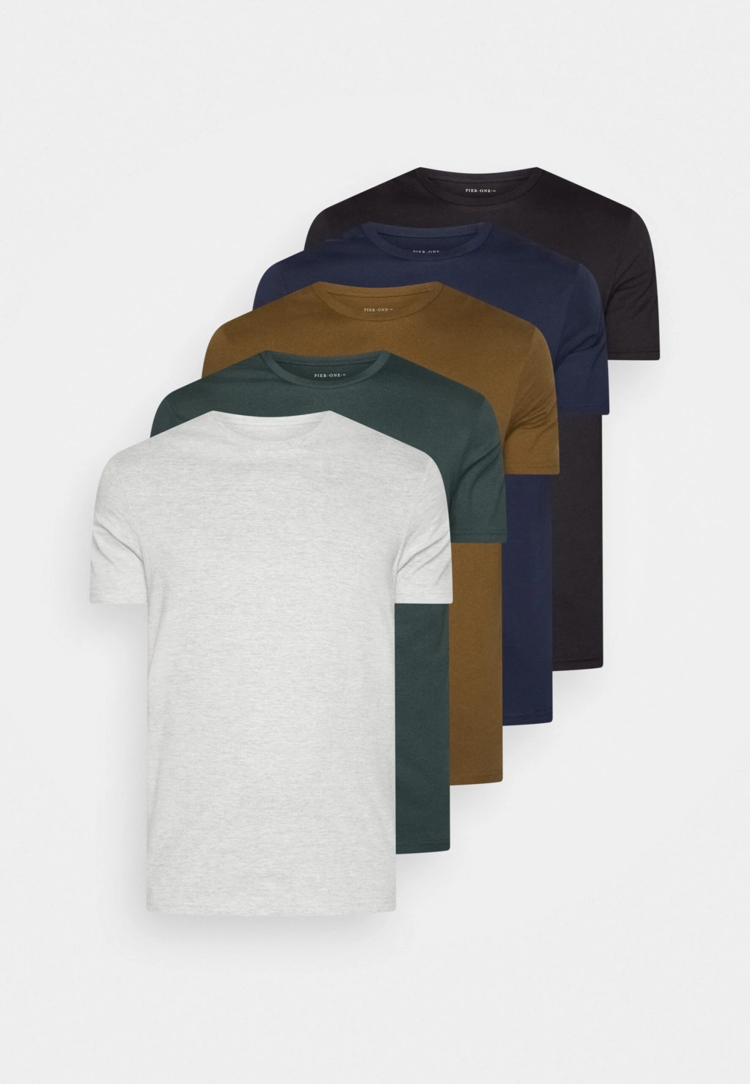 Pier One Unisex 5 Pack - T-Shirt Basique - Black /Dark Blue/Dark Green 10 Pier One Unisex 5 Pack - T-Shirt Basique - Black /Dark Blue/Dark Green – Image 8