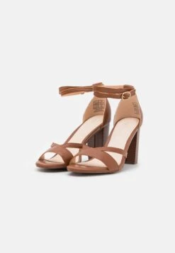 Pier One Leather - Sandales À Talons Hauts - Cognac -Vêtements Offres 9e82db66f2564588b21964fb5ff4fc0e