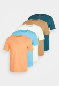 Pier One Unisex 5 Pack - T-Shirt Basique - Off-White/Tan/Orange -Vêtements Offres dc4773aca5d7482f93de53f2692e5c29