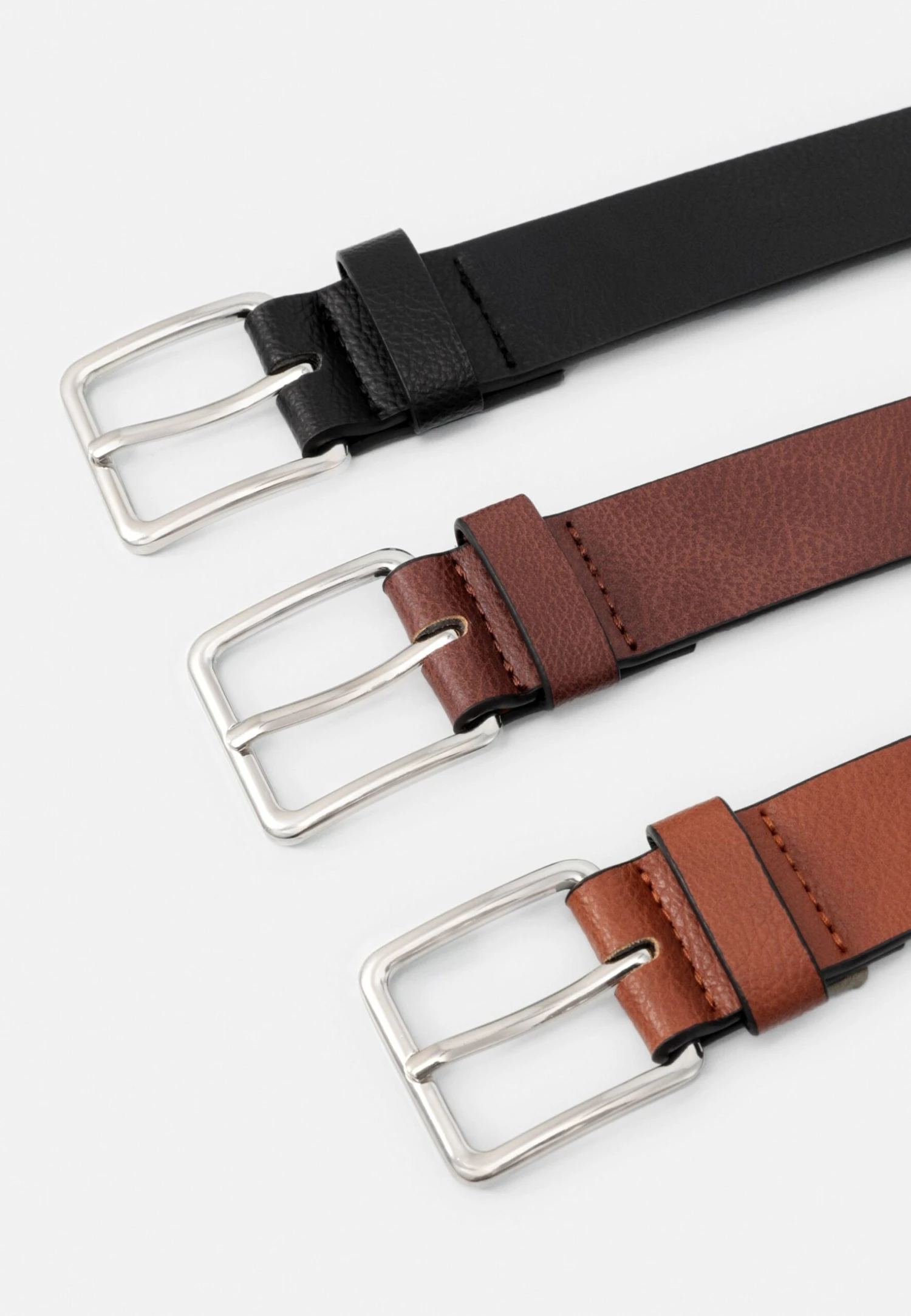 Pier One 3 Pack - Ceinture - Black - 802_Brown - 702_Cognac - 708 4 Pier One 3 Pack - Ceinture - Black - 802_Brown - 702_Cognac - 708 – Image 2