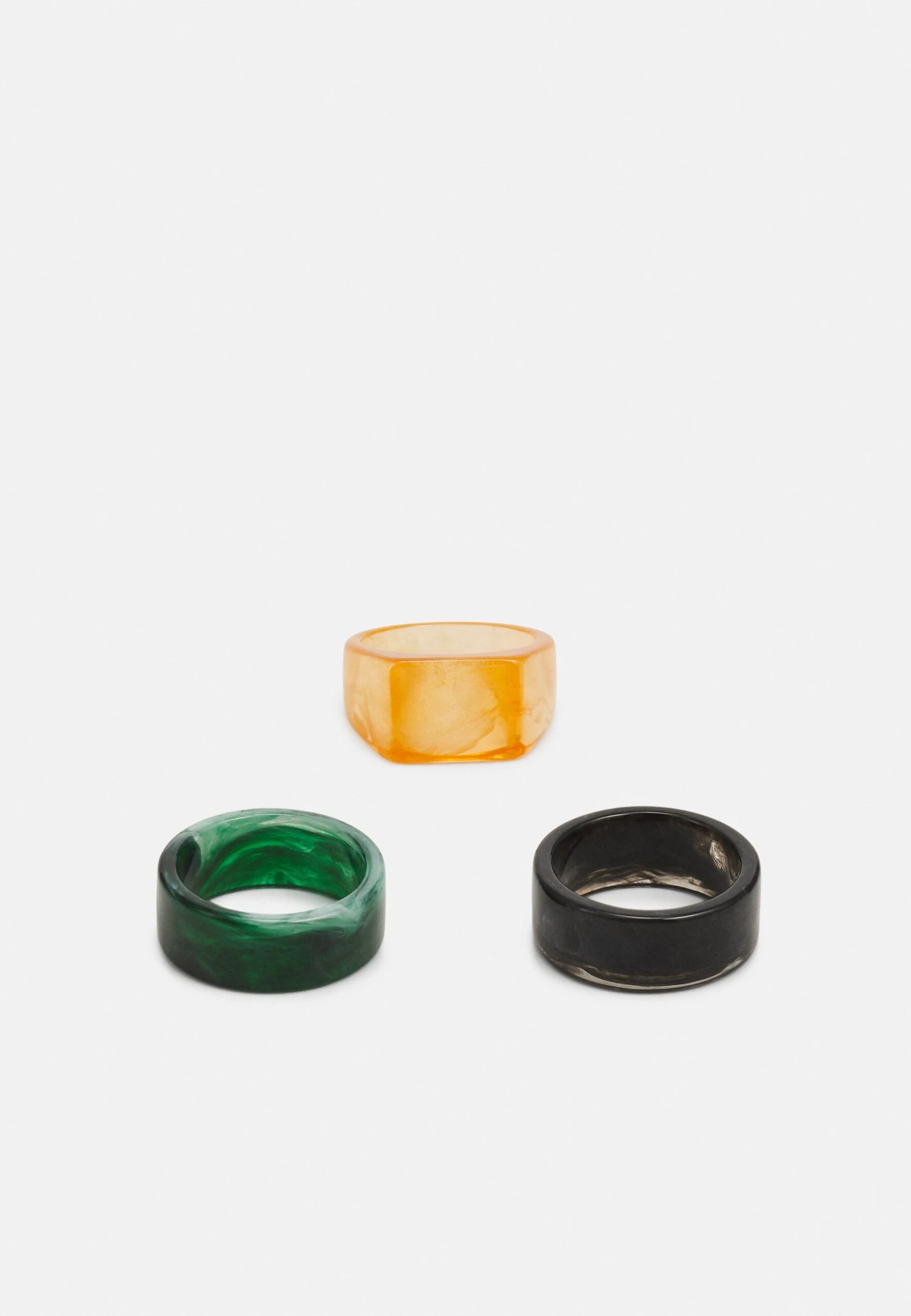 Pier One 3 Pack - Bague - Black/Green/Orange 3 Pier One 3 Pack - Bague - Black/Green/Orange