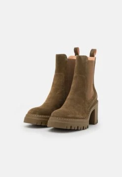 Pier One Leather - Bottines À Talons Hauts - Khaki -Vêtements Offres ff13d28992db4166bc36801bf3a65856